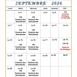 Le programme du mois